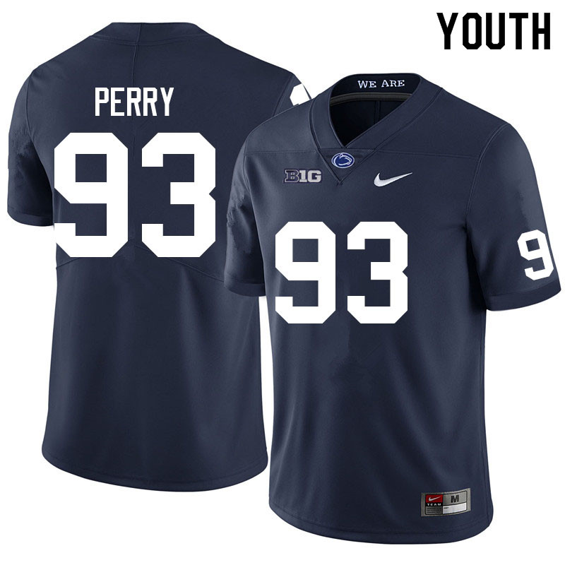 Youth #93 Spencer Perry Penn State Nittany Lions College Football Jerseys Sale-Navy